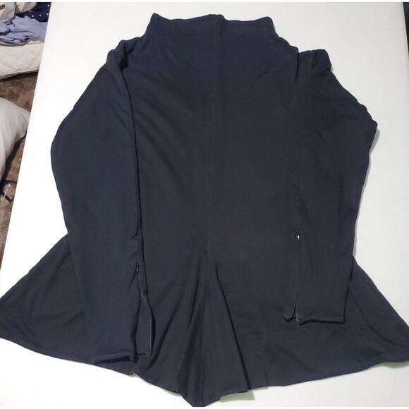 Elm Design Womens Black Long Sleeve  Zip Front Top Size Large Clubwear Lagenlook - Picture 5 of 10